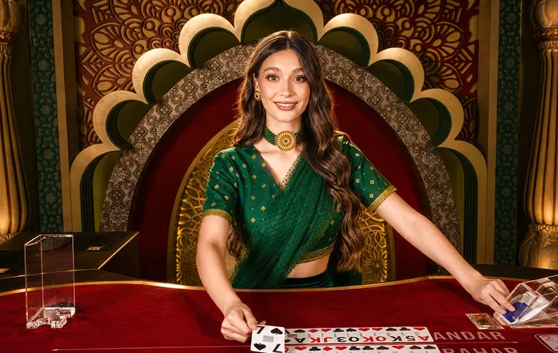 Live Andar Bahar online card game with joker matching boxes