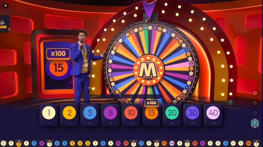 Mega Wheel 54 segments probability and random multiplier allocation