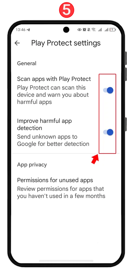 Temporarily adjusting Google Play Protect scan settings for manual APK installation